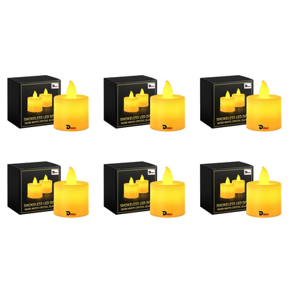 Dreamlux LED Tea Light Candles | Flameless & Smokeless Diya | Decorative Acrylic Tealight Candle for Home, Room, Table, Pooja Room & Festival Décor (Yellow)