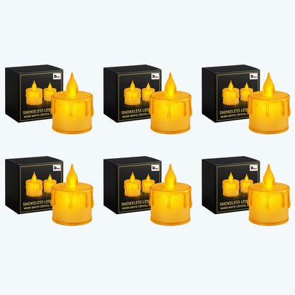 Dreamlux LED Tea Light Candles | Flameless & Smokeless Diya | Decorative Acrylic Tealight Candle for Home, Room, Table, Pooja Room & Festival Décor (Yellow)