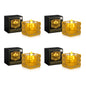Dreamlux Square Crystal LED Diya | Smokeless Flameless Acrylic Tealight Candle | Battery Operated LED Diya Lights for Home Mandir, Puja & Diwali Decoration
