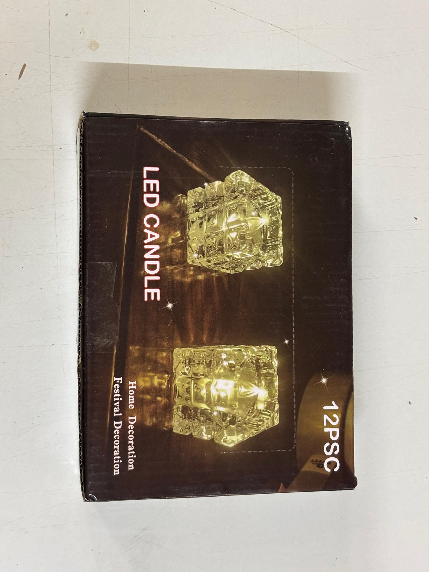 Dreamlux Square Crystal LED Diya | Smokeless Flameless Acrylic Tealight Candle | Battery Operated LED Diya Lights for Home Mandir, Puja & Diwali Decoration